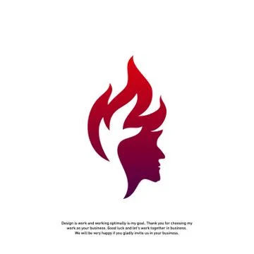 Head Fire logo concept, Mind fire logo, spirit mindset logo, flame head logo  Stock Illustration