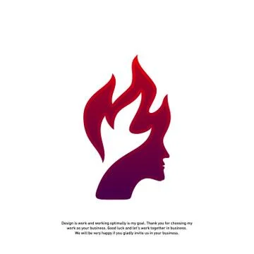 Head Fire logo concept, Mind fire logo, spirit mindset logo, flame head logo  Illustration