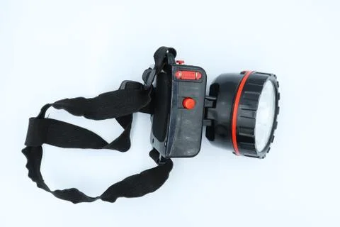 Head flashlight isolated on white background. Stock Photos