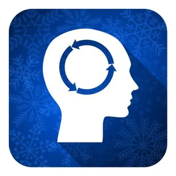 Head flat icon, christmas button, human head sign. Illustrazione stock