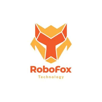 Head fox abstract orange robot logo design vector graphic symbol icon sign .. イラスト素材