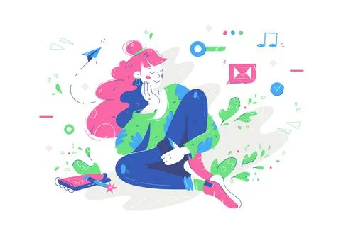 Head full of ideas and plans Stock Illustration