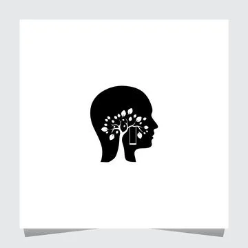 Head Full Inspirations Logo Template Stock Illustration