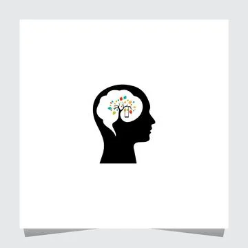 Head Full Inspirations Logo Template Stock Illustration