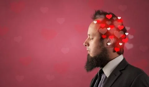 Head with full of love Stock Photos
