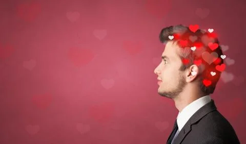 Head with full of love Stock Photos