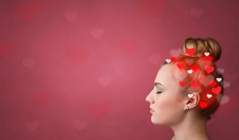 Head with full of love Stock Photos