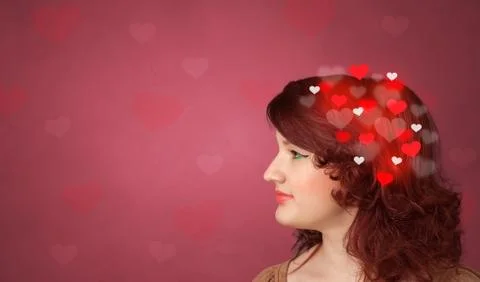 Head with full of love Stock Photos
