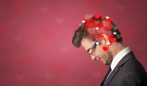 Head with full of love Stock Photos