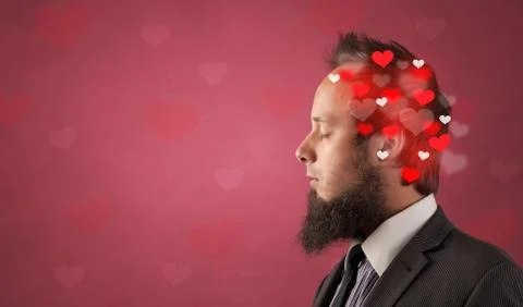 Head with full of love Stock Photos