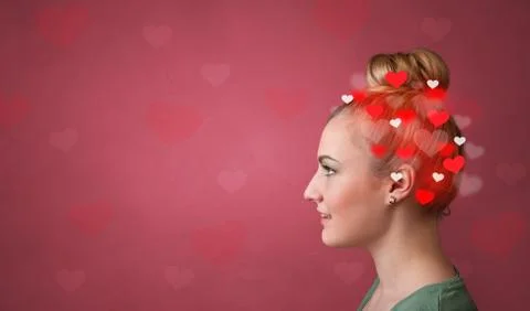 Head with full of love Stock Photos