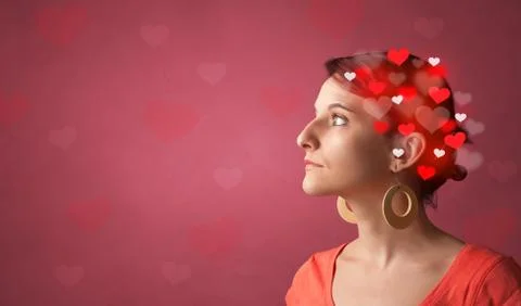 Head with full of love Stock Photos