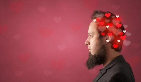 Head with full of love Stock Photos
