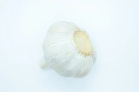 A head of garlic located on a white background Stock Photos