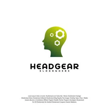 Head Gear logo vector, Head intelligence logo designs concept vector Stock Illustration