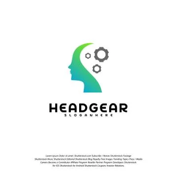 Head Gear logo vector, Head intelligence logo designs concept vector Stockillustratie