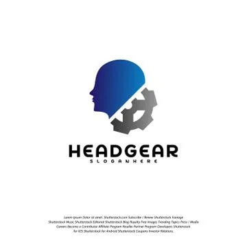 Head Gear logo vector, Head intelligence logo designs concept vector Stockillustratie