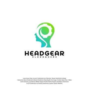 Head Gear logo vector, Head intelligence logo designs concept vector Stock Illustration