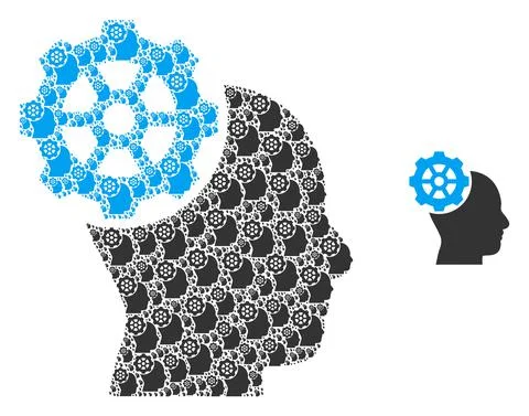 Head Gear Recursive Icon Mosaic Stock Illustration