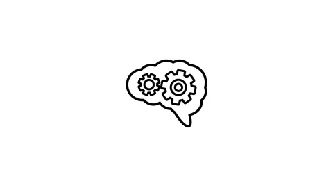 Head with gear wheel inside video. Animated cogwheel rotating. 4k animated .. Stock Footage 307420307