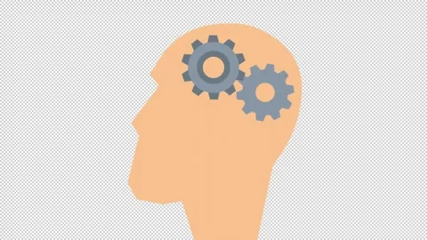 Head with gears. Animation is a process of thinking. Cartoon Stock Footage 301605648