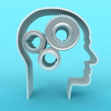 Head with gears Stock Illustration
