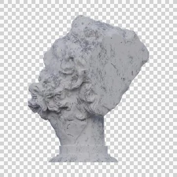 Head of a Giant  statue, 3d renders, isolated, perfect for your design Stock-Illustration