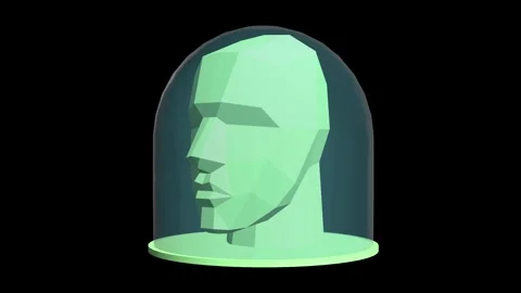 Head in the glass jar seamless loop  3d  animation Vídeos de archivo 298700081