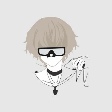 Head with glasses Stock Illustration