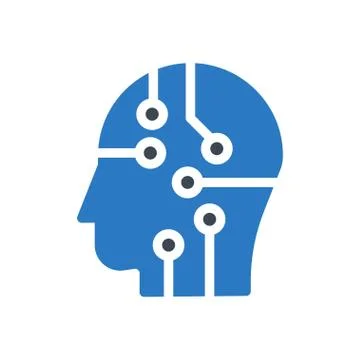 Head glyph colour icon Stock Illustration