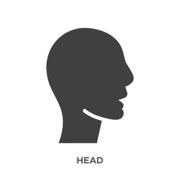 Head Glyph Vector Icon. Stock Illustration