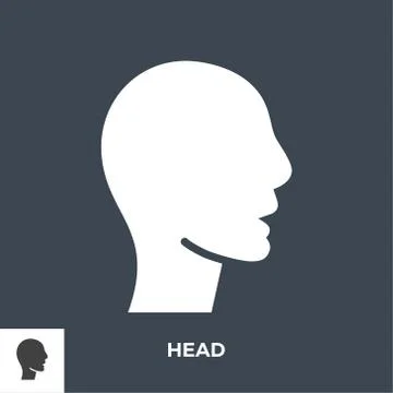 Head Glyph Vector Icon. Stock Illustration