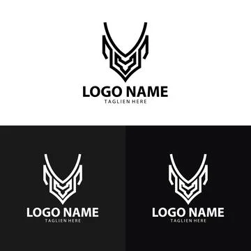 Head goad line logo design vector Stock Illustration