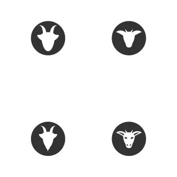 Head goat and cow vector design template illustration Stock Illustration