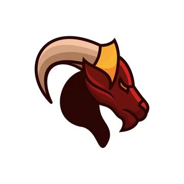 Head goat logo Stock Illustration