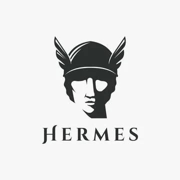 Head of God Hermes logo vector icon on white background Stock Illustration