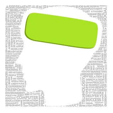 Head with green label model for project management Stock Illustration