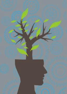 Head green tree ecology Illustrazione stock
