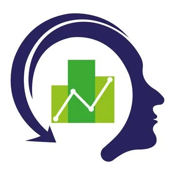 Head Growth Chart vector Logo Design Business Analytics Icon Stock Illustration