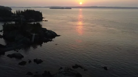 Head Harbor Lighthouse Aerial Campobello Island New Brunswick Stock Footage 344346085