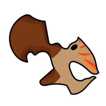 Head of a hawk bird screams with a brown beak Stock Illustration