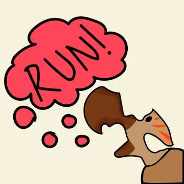 Head of a hawk bird screams run with a brown beak Stock Illustration