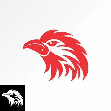 Head hawk eagle falcon animal bird predator raptor strong mascot tech sport Stock Illustration