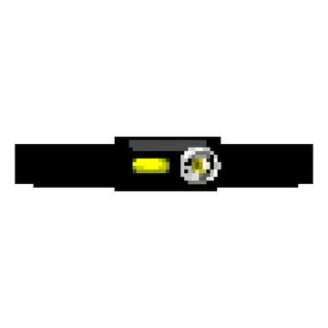 Head headlamp flashlight game pixel art vector illustration Stock Illustration
