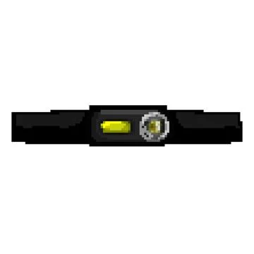 Head headlamp flashlight pixel art vector illustration Stock Illustration
