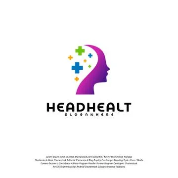 Head Health logo template vector, Head intelligence logo designs concept vect Stock Illustration