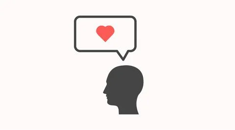 Head with a Heart Icon. Stock Illustration