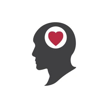 Head heart icon. Simple line, outline vector elements of brain process icons Stock Illustration