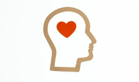 A head with a heart in the middle Stock Photos