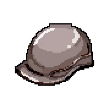 Head helmet builder game pixel art vector illustration Stock Illustration